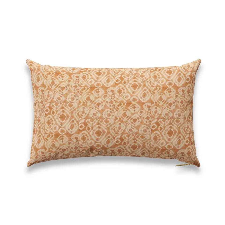 Rust Pebble Kuba Cloth Pillow by St. Frank | Orange | 26" W x 16" H | Cotton