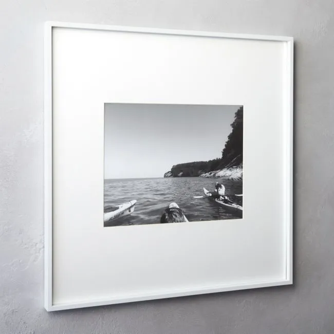 Gallery White Picture Frame with White Mat 11"x14"