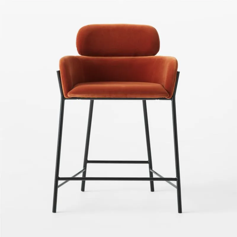 Azalea Brown Velvet Counter Stool