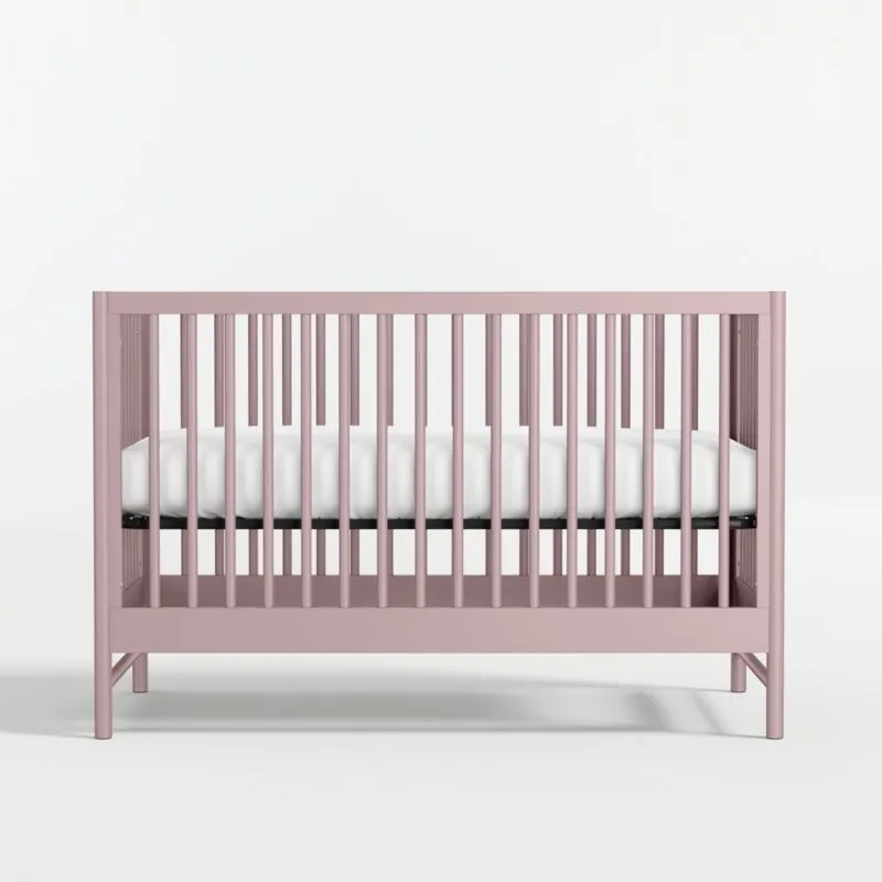 Classic Lilac Rose Wood Convertible Baby Crib