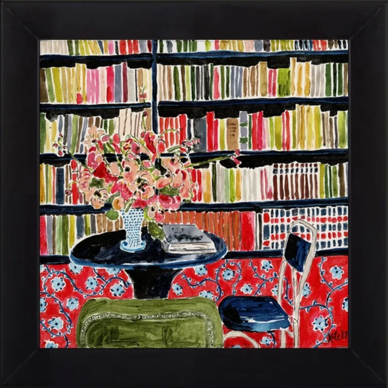 Books with Flowers by Kate Lewis for Artfully Walls