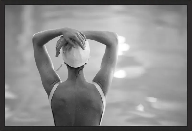 Woman Swimmer in a White Cap by Lucy Snowe for Artfully Walls