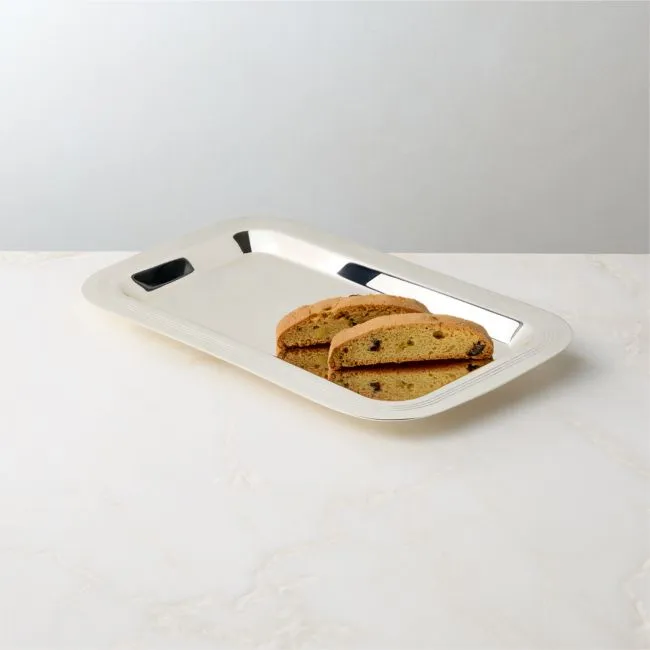 Saint Germain Rectangular Silver Plated Serving Tray Small by Todd Snyder