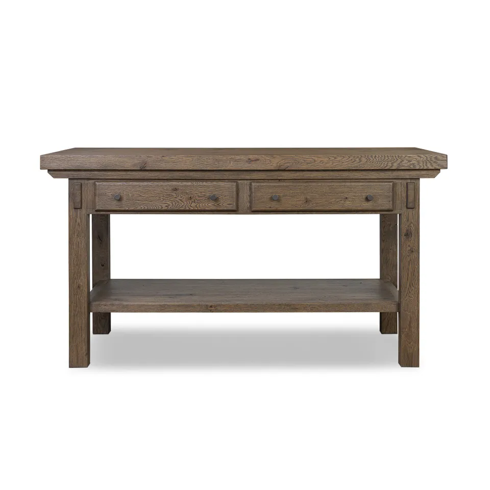 Tobiah Kitchen Island - Brown Oak Veneer