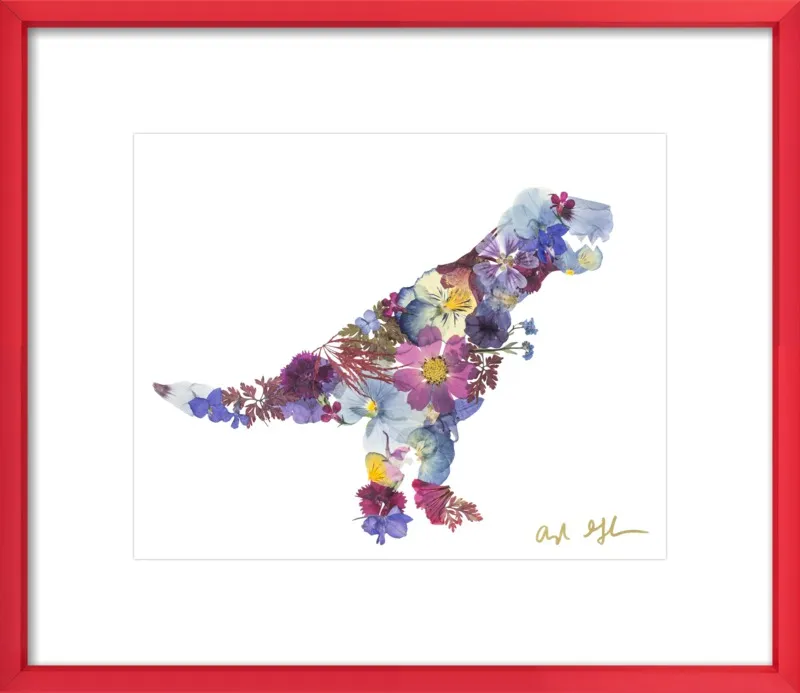 Pressed Flower T-Rex by Ayla Graham for Artfully Walls