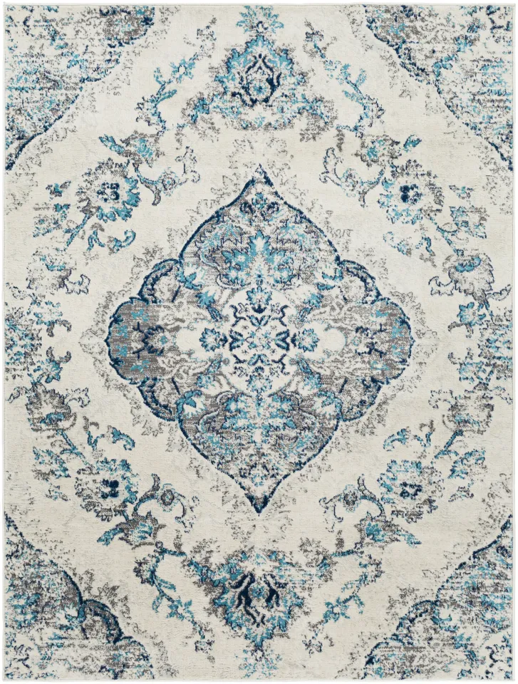 Floransa Beige Indoor 7'10" x 10' Machine Woven Rug