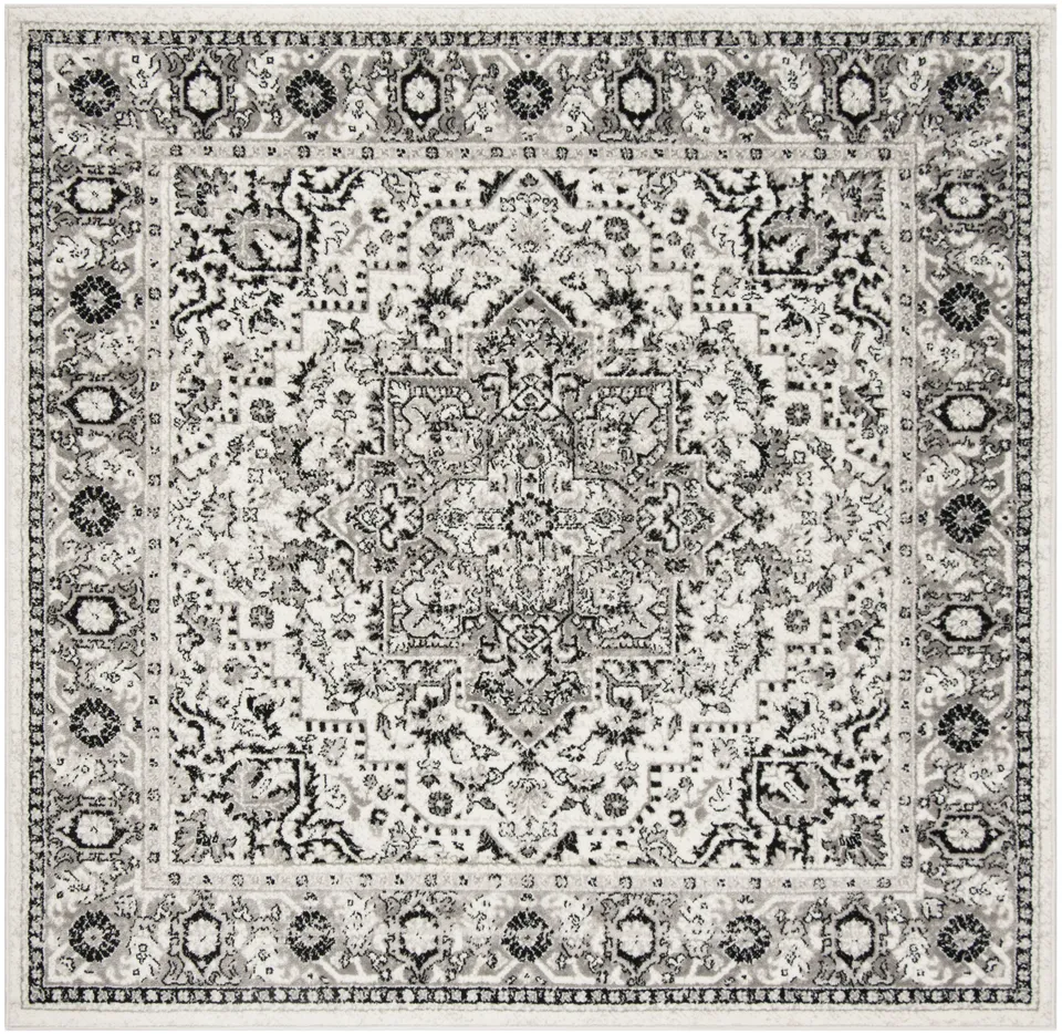 Arlo Home Woven Area Rug, SKY126K, Grey/Ivory,  6' 7" X 6' 7" Square