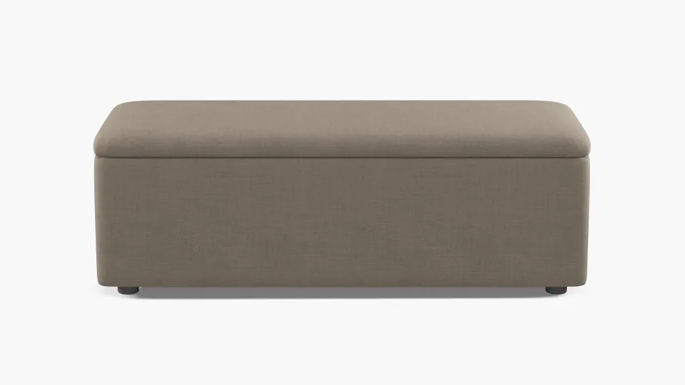 Classic Storage Bench, Oatmeal Luxe Linen