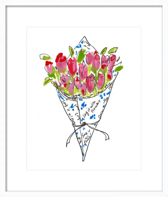 Bodega Flowers in Blue and Pink by Larsen McDowell for Artfully Walls