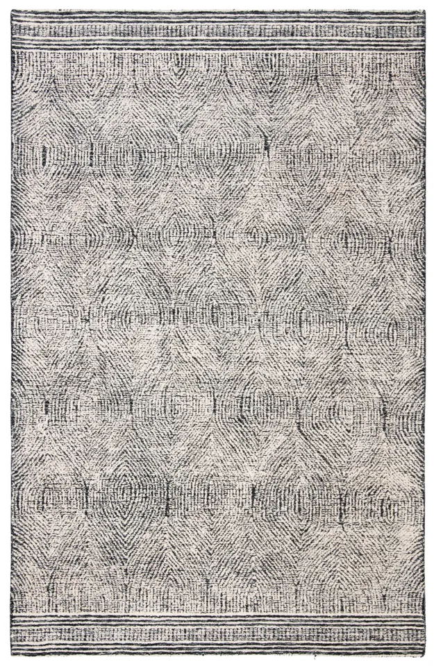 Safavieh Couture Abstract Collection Hand Tufted Area Rug, Ivory / Charcoal, 4' x 6'