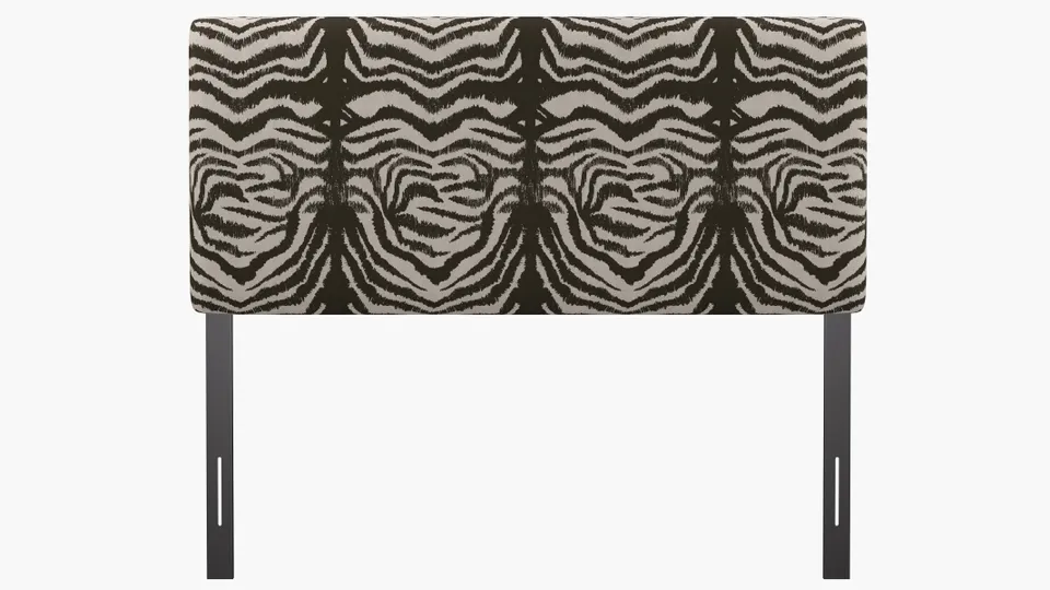 Square Back Headboard, Zebra, Queen