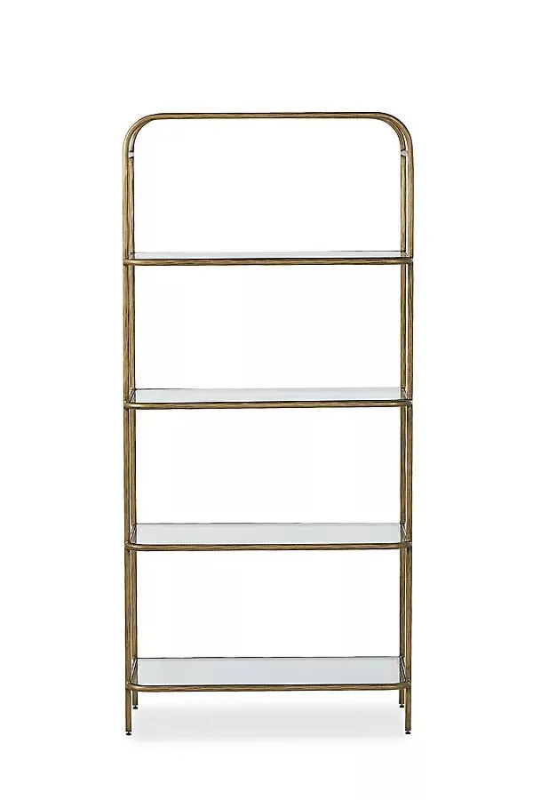 Swinton Etagere Aged Brass Bookcase