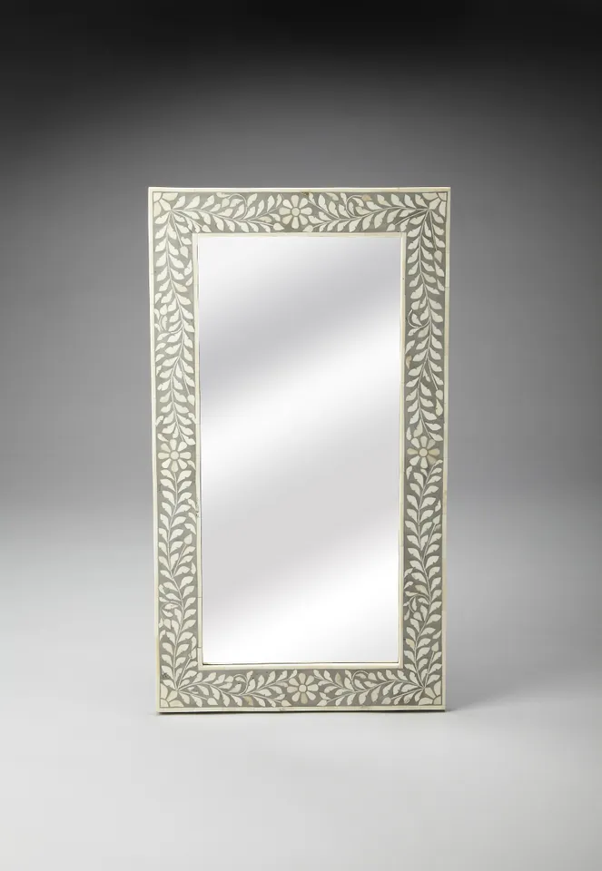 Vivienne Gray Bone Inlay Wall Mirror