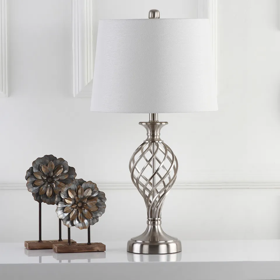 Lattice Urn Table Lamp, Set Of 2 - Nickel
