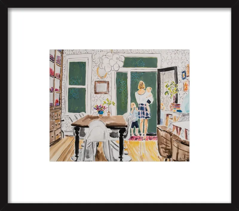 Dining Room with Wallpaper by Kate Lewis for Artfully Walls