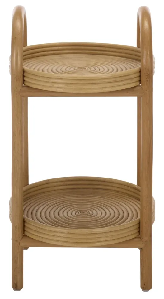 Lynda 2 Tiered Rattan Accent Table - Natural