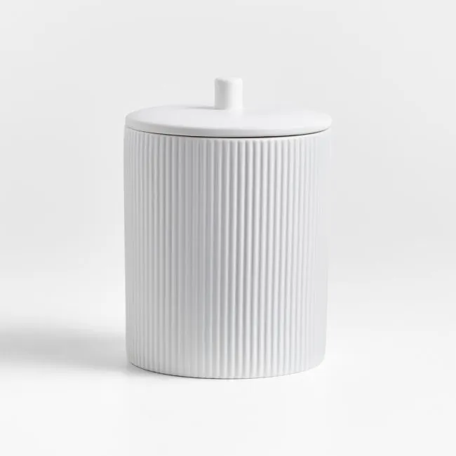 Crate & Barrel Hanno Medium Textured Ceramic Canister