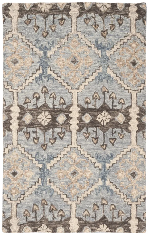 Arlo Home Hand Tufted Area Rug, APN512M, Light Blue/Cream,  3' X 5'
