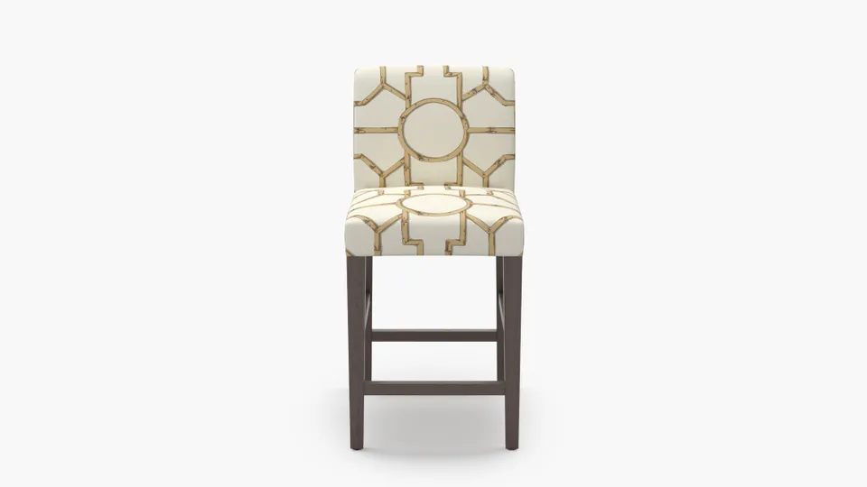 Signature Dining Counter Stool, Tan Baldwin Bamboo, Espresso Square Tapered Leg