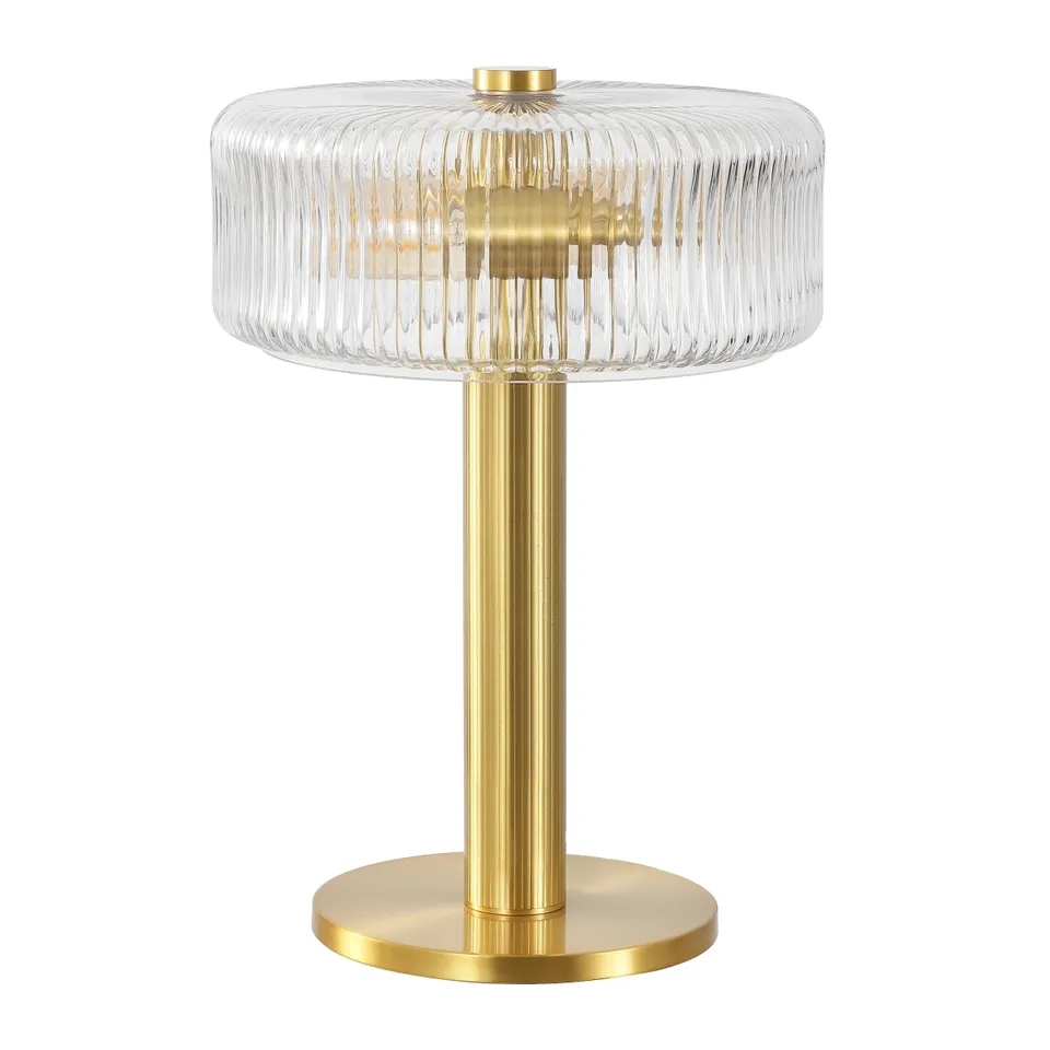 Dua 17" Table Lamp - Clear/Brass
