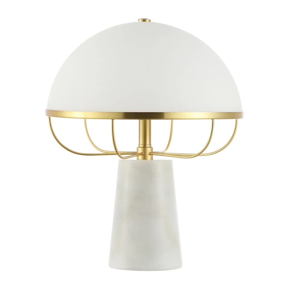 Fraser 15" Table Lamp - White/Brass