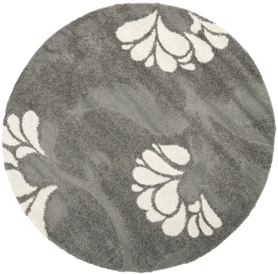 Arlo Home Woven Area Rug, SG459-8013, Grey/Beige,  4' X 4' Round