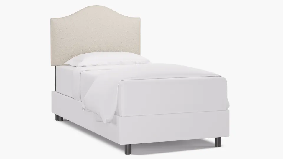 Camelback Headboard, Snow Boucle, Twin