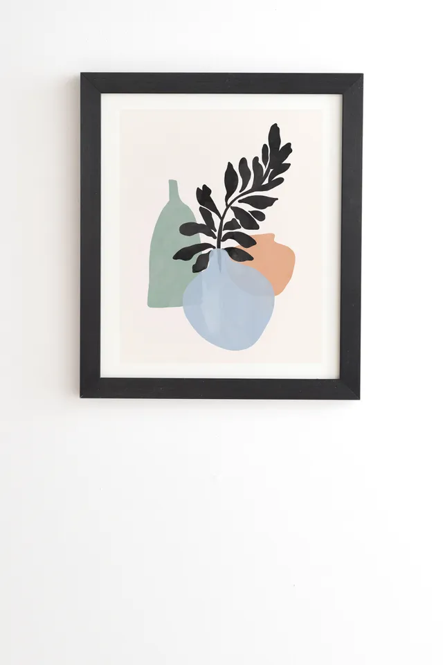 Sea Glass Vases by Gale Switzer - Framed Wall Art Basic Black 20" x 20"
