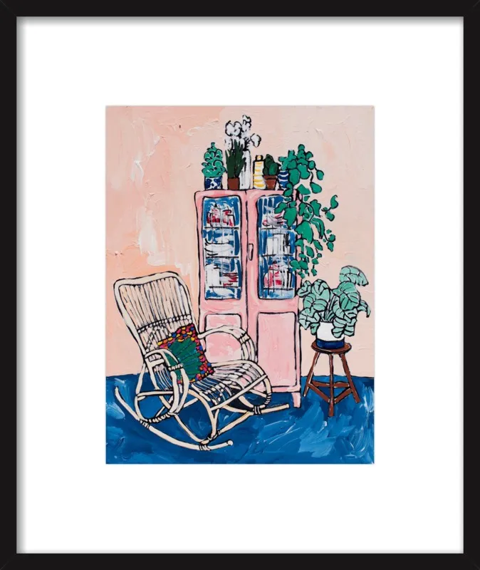 Rocking Chair In Pink Interior by Lara Lee Meintjes for Artfully Walls