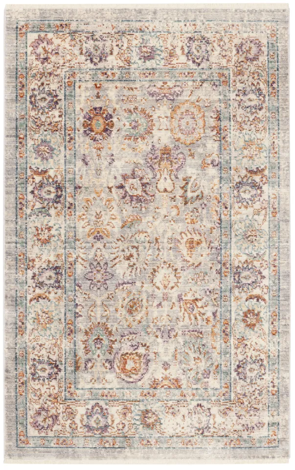 Arlo Home Woven Area Rug, ILL710L, Light Grey/Cream,  3' X 5'