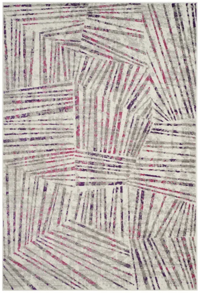 Arlo Home Woven Area Rug, SKY191P, Grey/Pink,  4' X 6'
