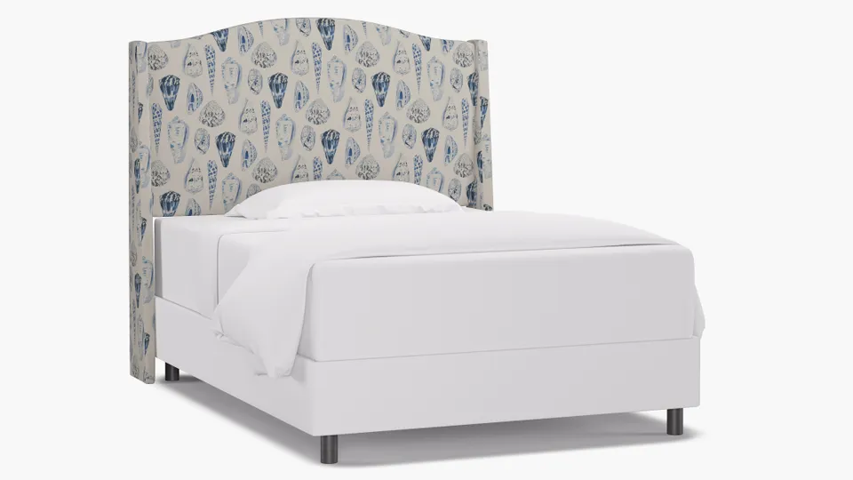 Classic Wingback Headboard, Porcelain Coquina, Full