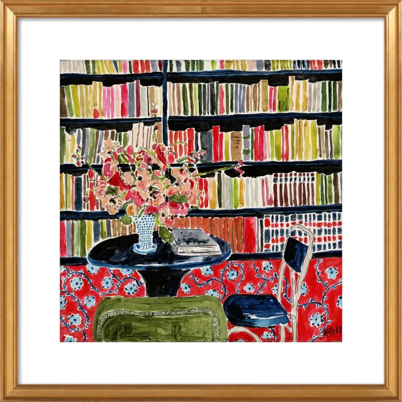 Books with Flowers by Kate Lewis for Artfully Walls