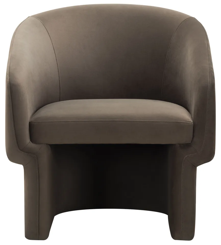 Safavieh Couture Susie Barrel Back Accent Chair, Dark Brown