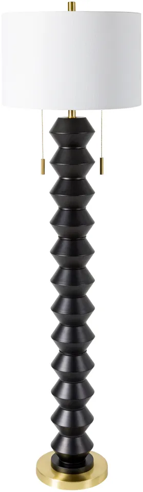 Rogow Black Painted 62"H x 17"W x 17"D Accent Floor Lamp