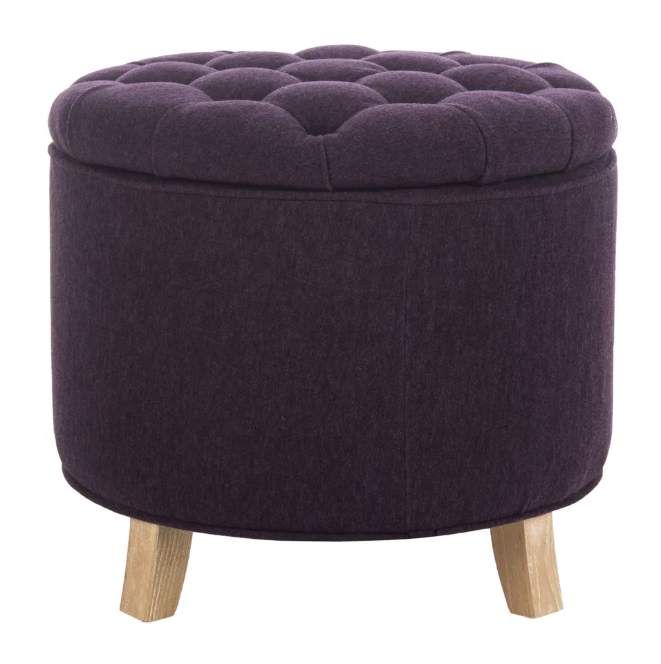 Amiela Tuffted Ottoman - Plum