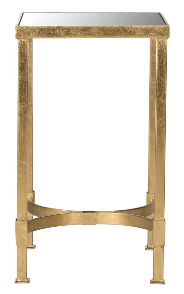 Halyn Mirror Top End Table - Antique Gold