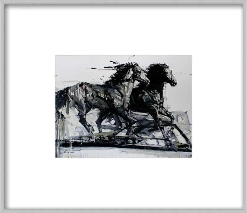 Black Stallions by Shao Y. Zhang for Artfully Walls