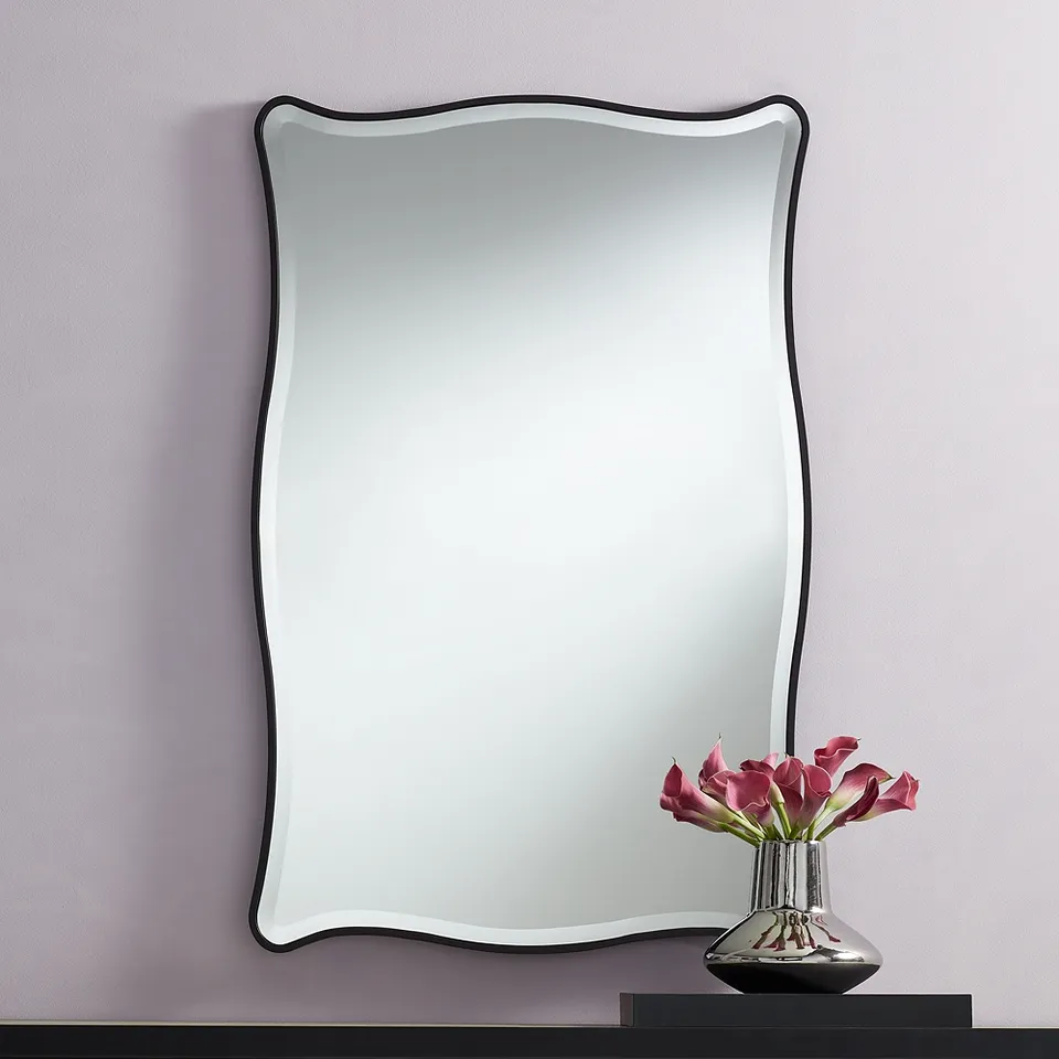 Hayes Matte Black 26" x 40" Rectangular Wall Mirror