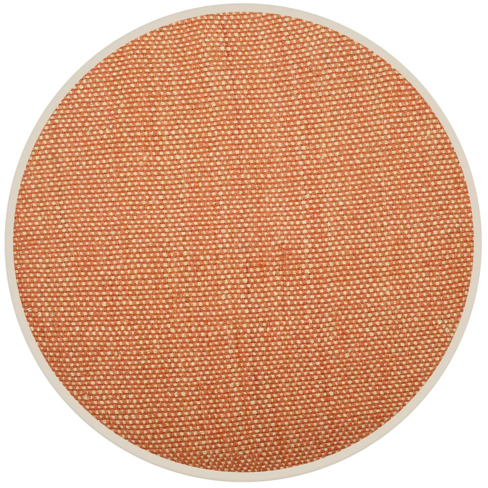 Arlo Home Hand Woven Area Rug, NF262B, Rust/Natural,  6' X 6' Round