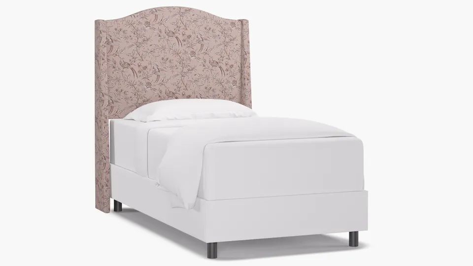 Classic Wingback Headboard, Blush Aviary, Twin