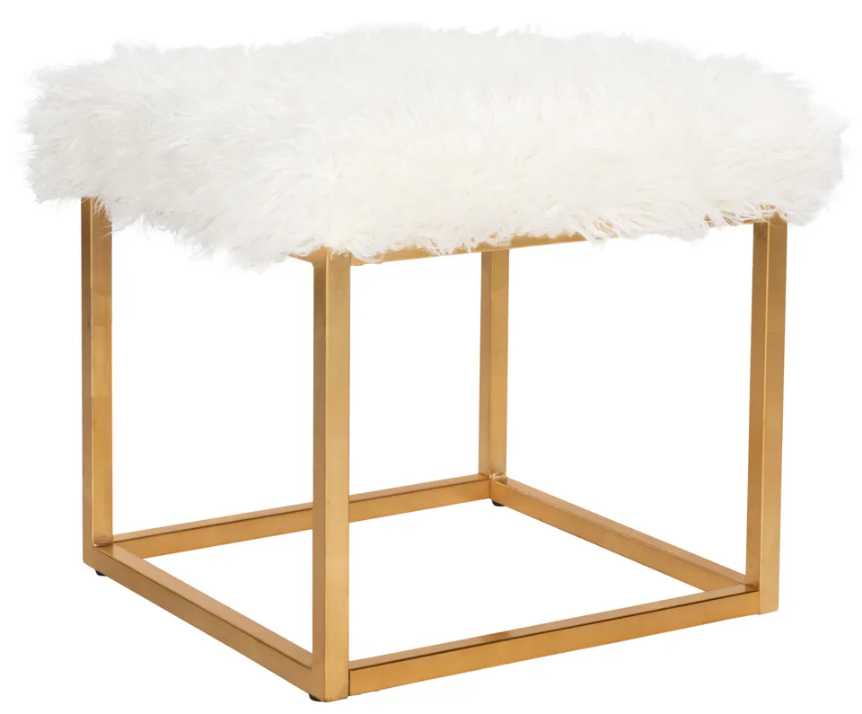 Rowan Square Ottoman - White