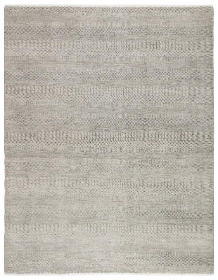 Irminio Hand-Knotted Geomteric Gray Area Rug (6'X9')