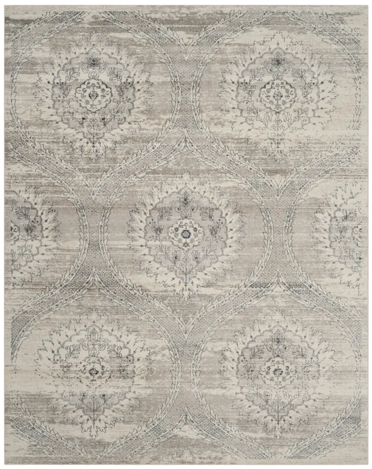 Arlo Home Woven Area Rug, CNG626A, Light Grey/Cream,  6' 7" X 9' 2"