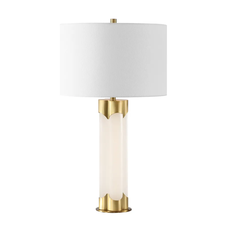 Safavieh Couture Chavez Alabaster Table Lamp - White/Gold