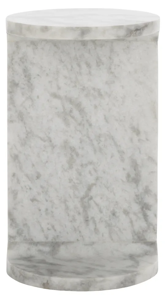 Melinda Marble "C" Accent Table - White