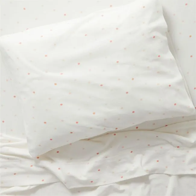 Comfy Tee Warm Multicolor Dot 100% Organic Cotton Jersey Kids Twin Sheet Set