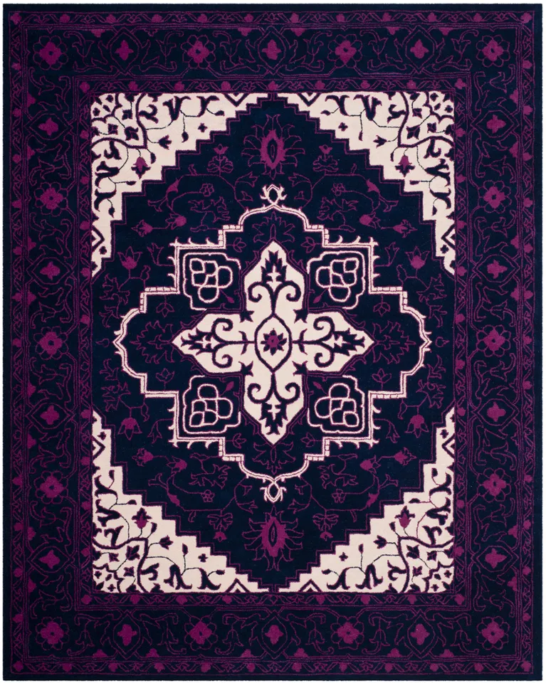 Arlo Home Hand Tufted Area Rug, BLG597A, Purple/Ivory,  8' X 10'