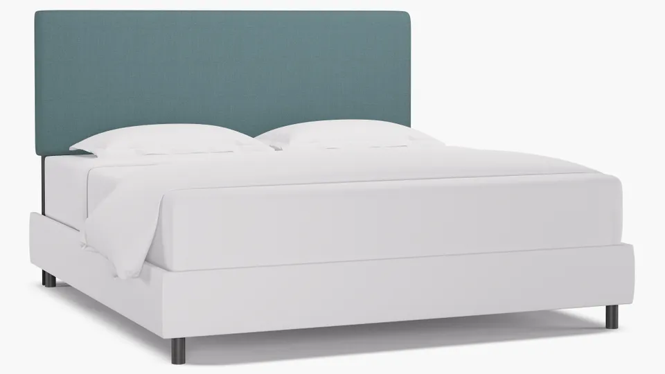 Square Back Headboard, Seaglass Everyday Linen, King