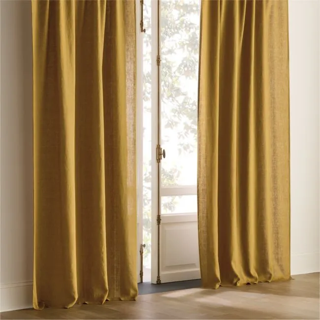 Smoked Amber European Linen Window Curtain Panel 48''x96''